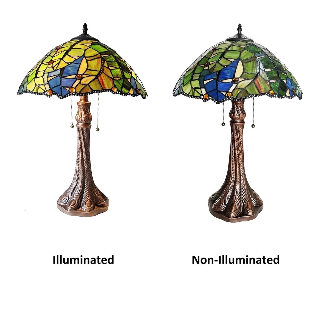 24" 2 light Stained Glass Table Lamp - 4