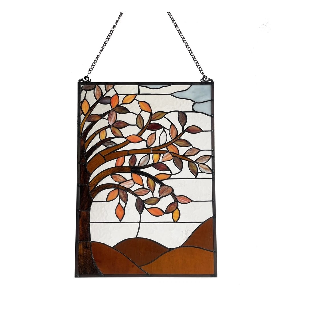 24" Fall Stained Glass Hanging Window Pane Suncatcher - 3