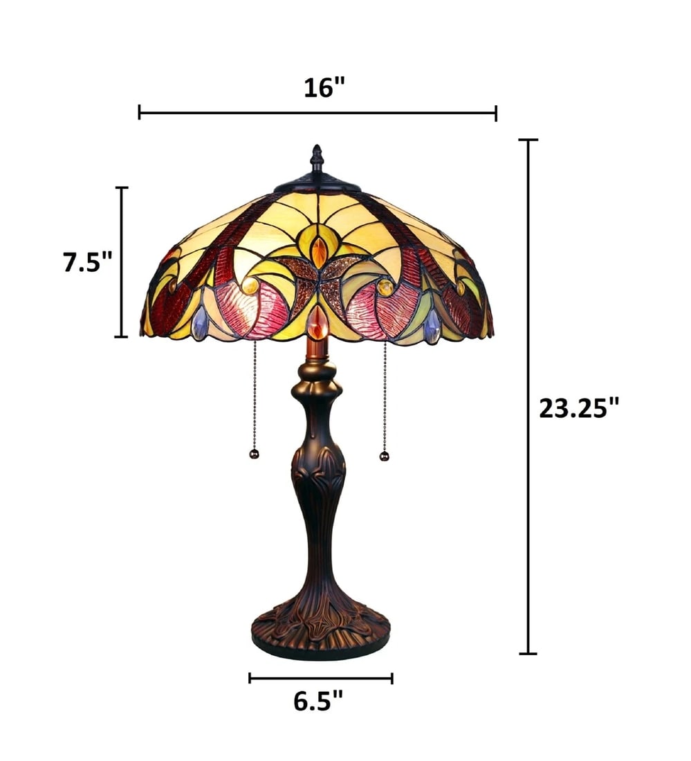 23 1/4" Stained Glass Table Lamp - 6