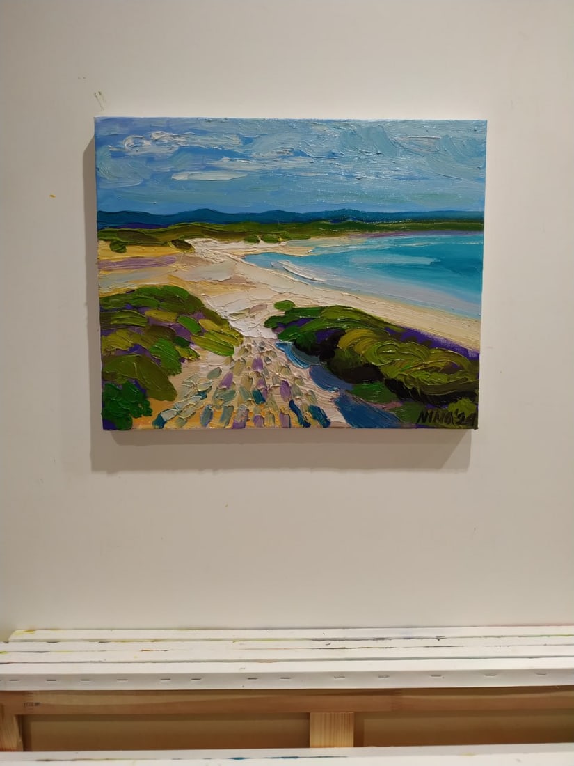 Oil painting Atlit Beach Nina L - 10