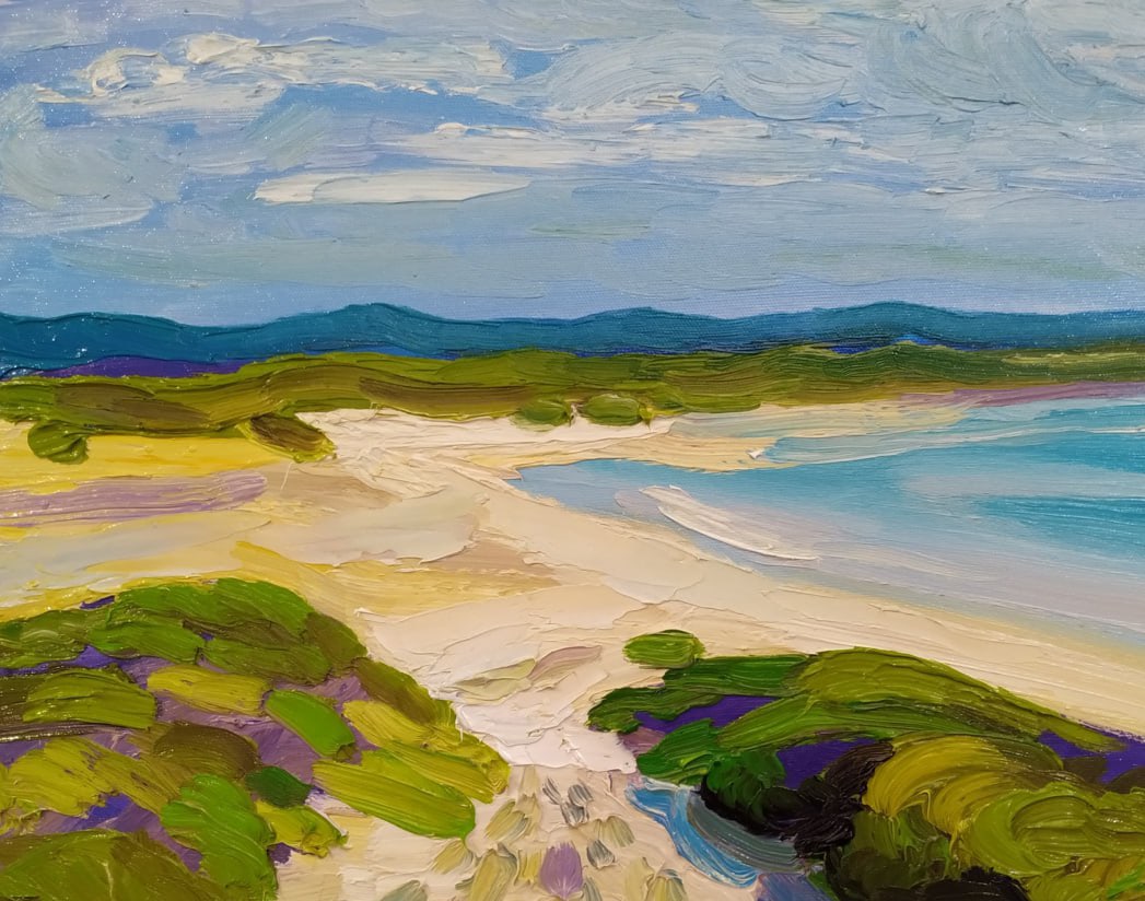 Oil painting Atlit Beach Nina L - 2