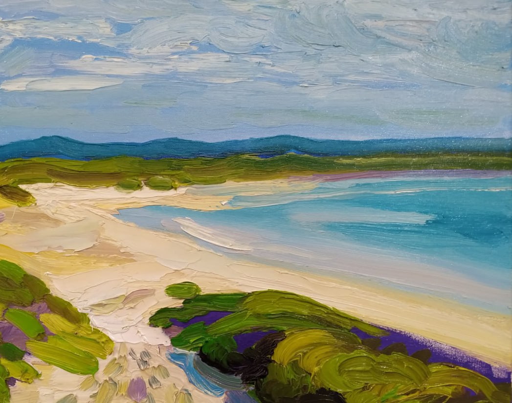 Oil painting Atlit Beach Nina L - 3