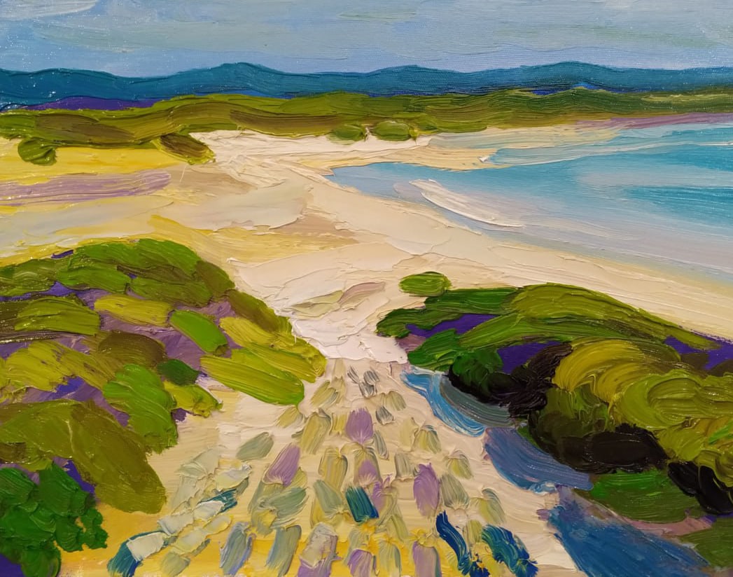 Oil painting Atlit Beach Nina L - 4