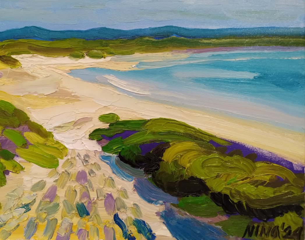 Oil painting Atlit Beach Nina L - 5