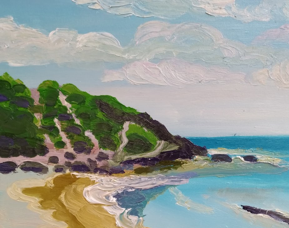 Oil painting Atlit Beach Nina L - 2