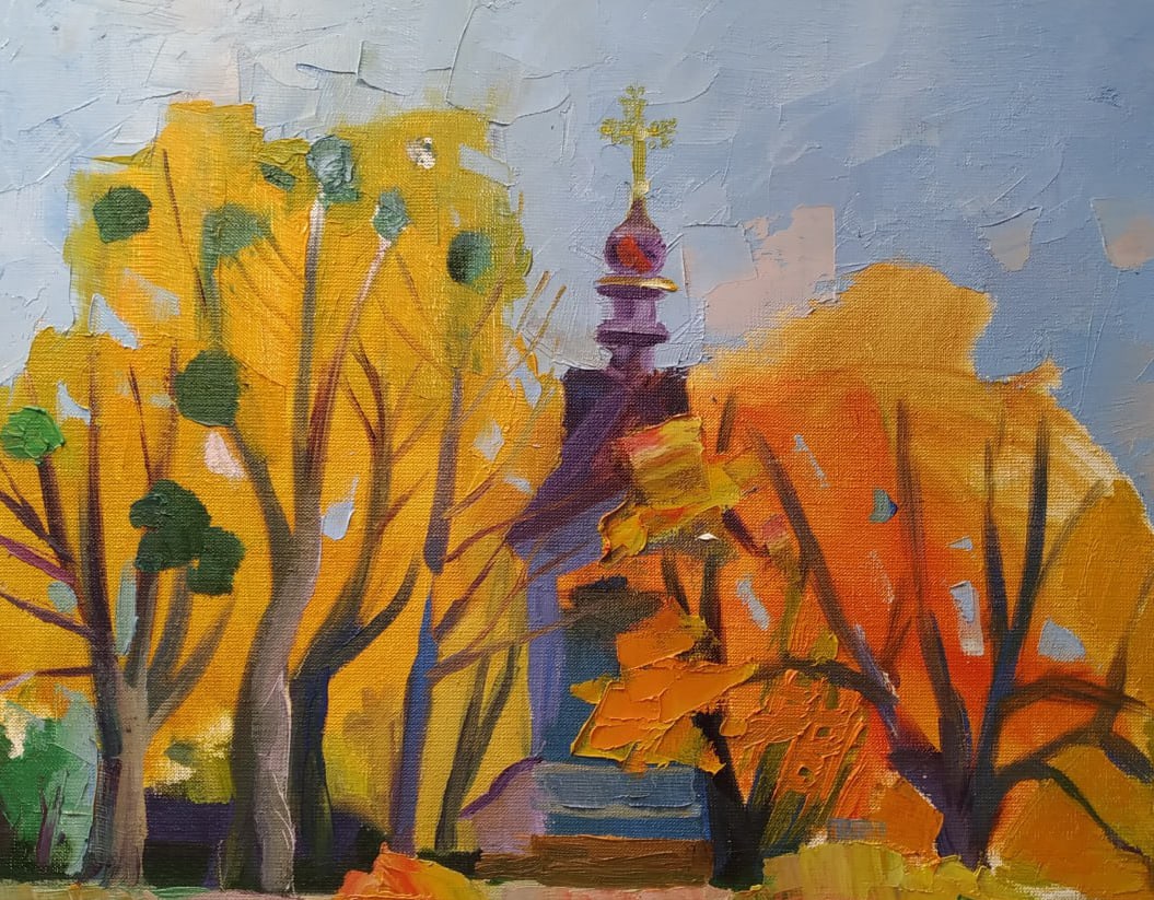 Oil painting Bell tower Nina L - 9
