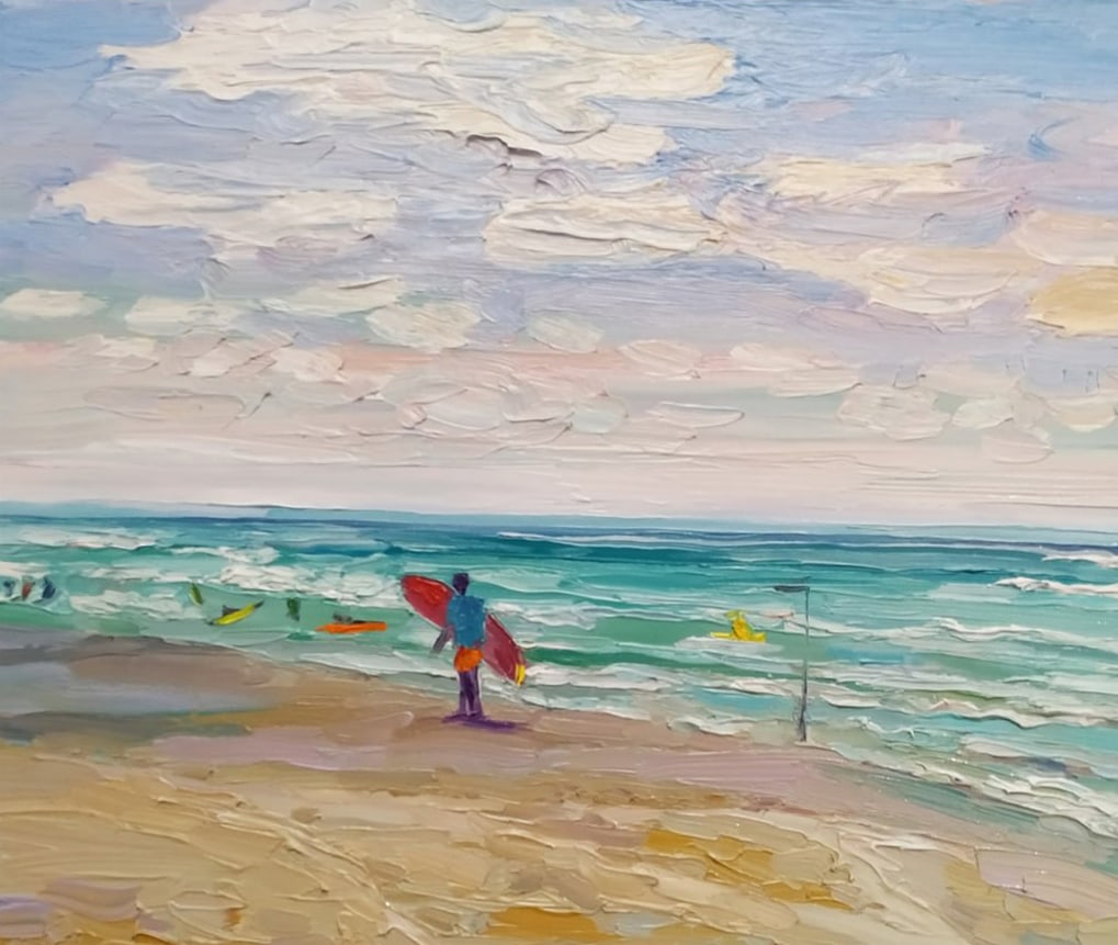 Oil painting Surfer Nina L - 2