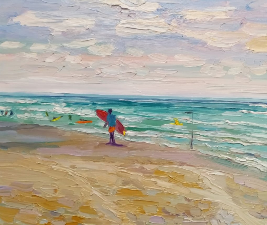 Oil painting Surfer Nina L - 7