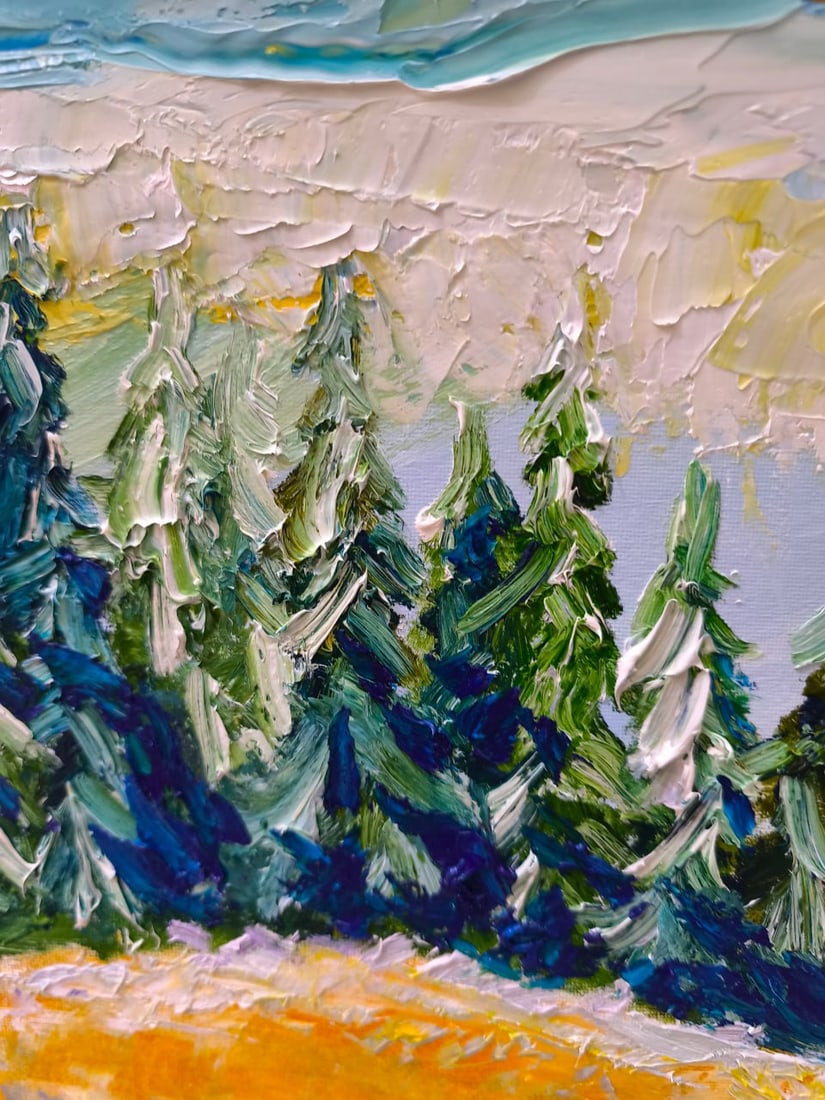 Oil painting Winter in the mountains Nina L - 2