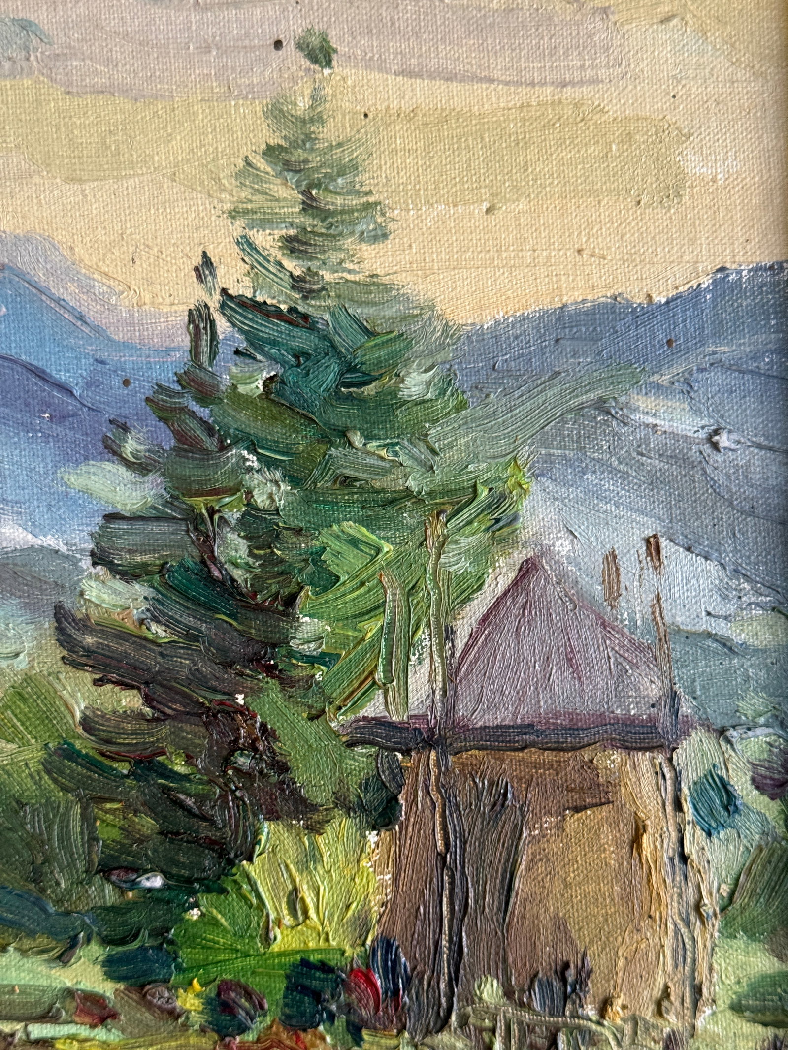 Oil painting with farme Carpathians. Chorna Tysa K. Leonid - 7