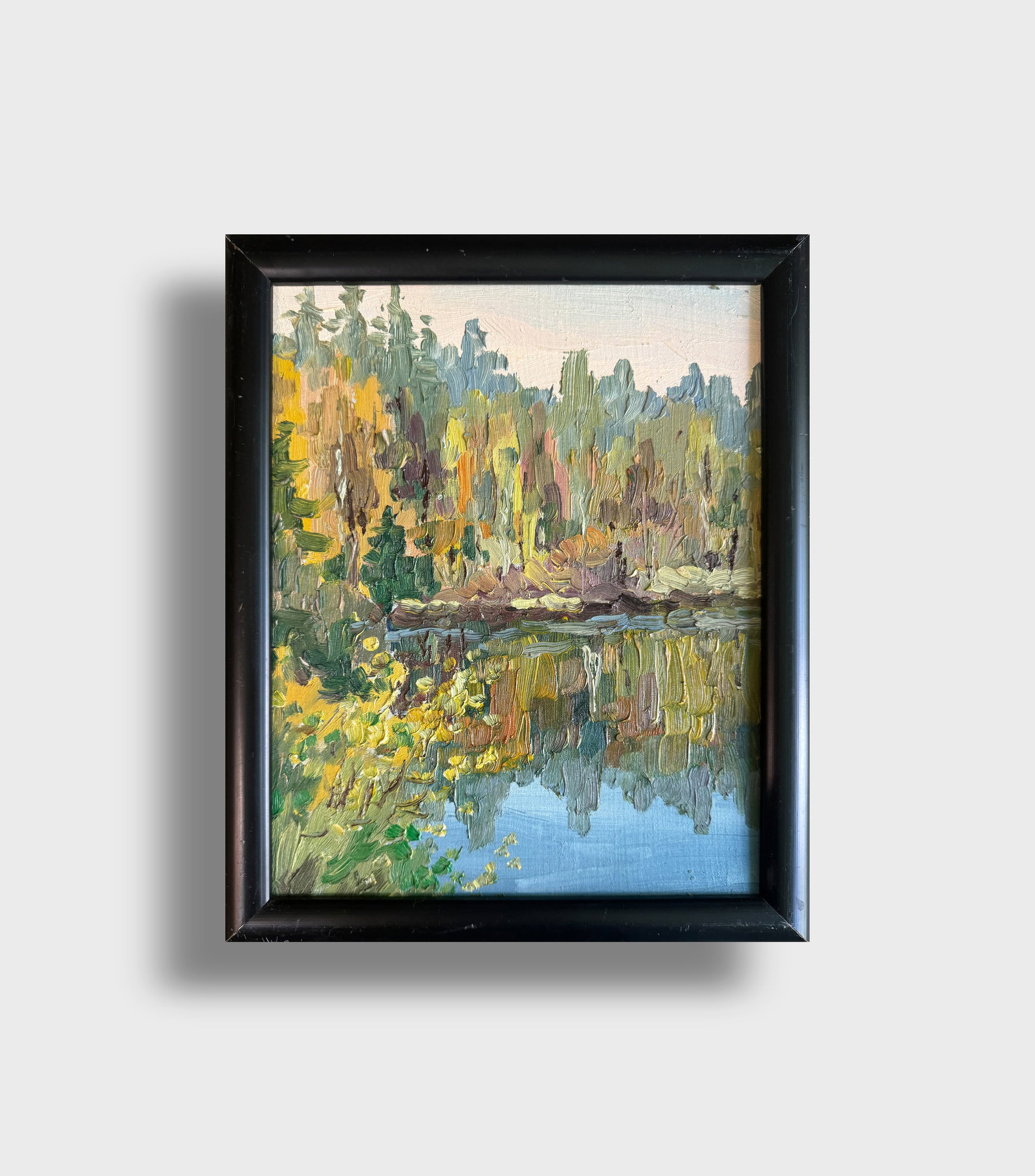 Oil painting with farme Carpathians Zhuravlyne Lake K. Leonid - 6