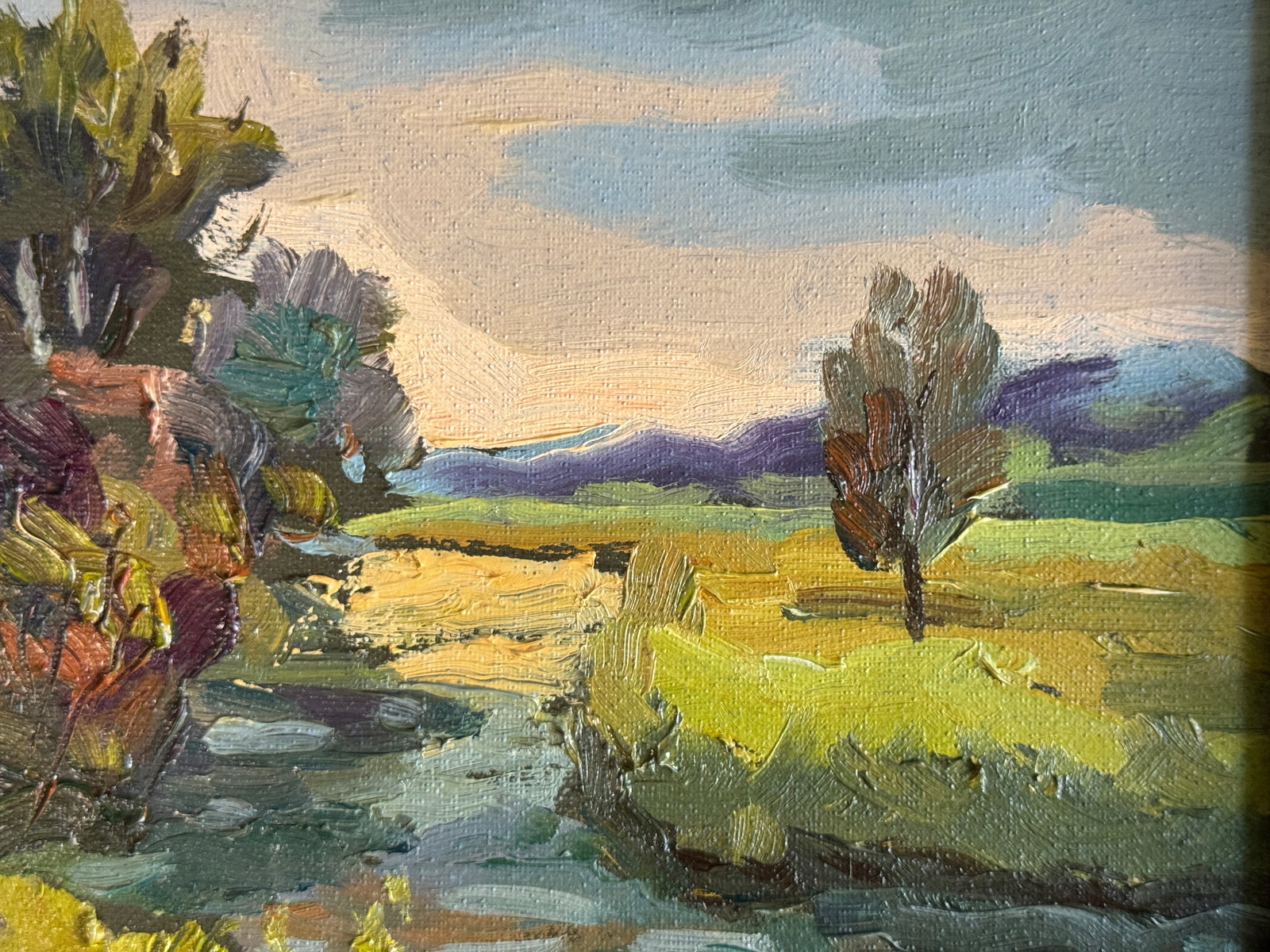 Oil painting with farme The Vilia River near Ostroh K. Leonid - 4