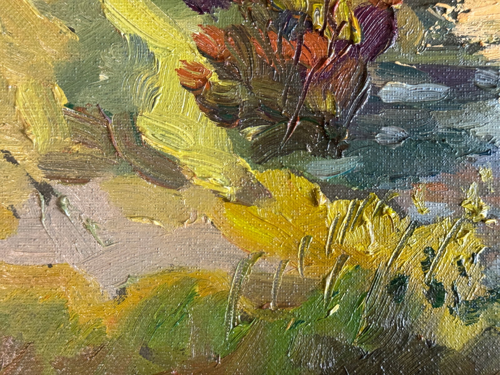 Oil painting with farme The Vilia River near Ostroh K. Leonid - 6