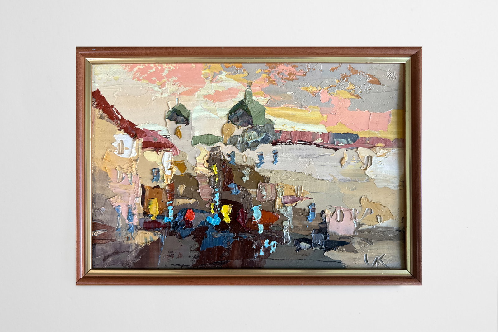 Oil painting with frame Lviv. Market K. Leonid - 2