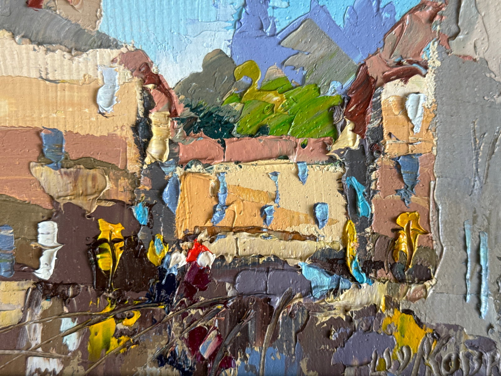 Oil painting with frame Lviv. Market K. Leonid - 4