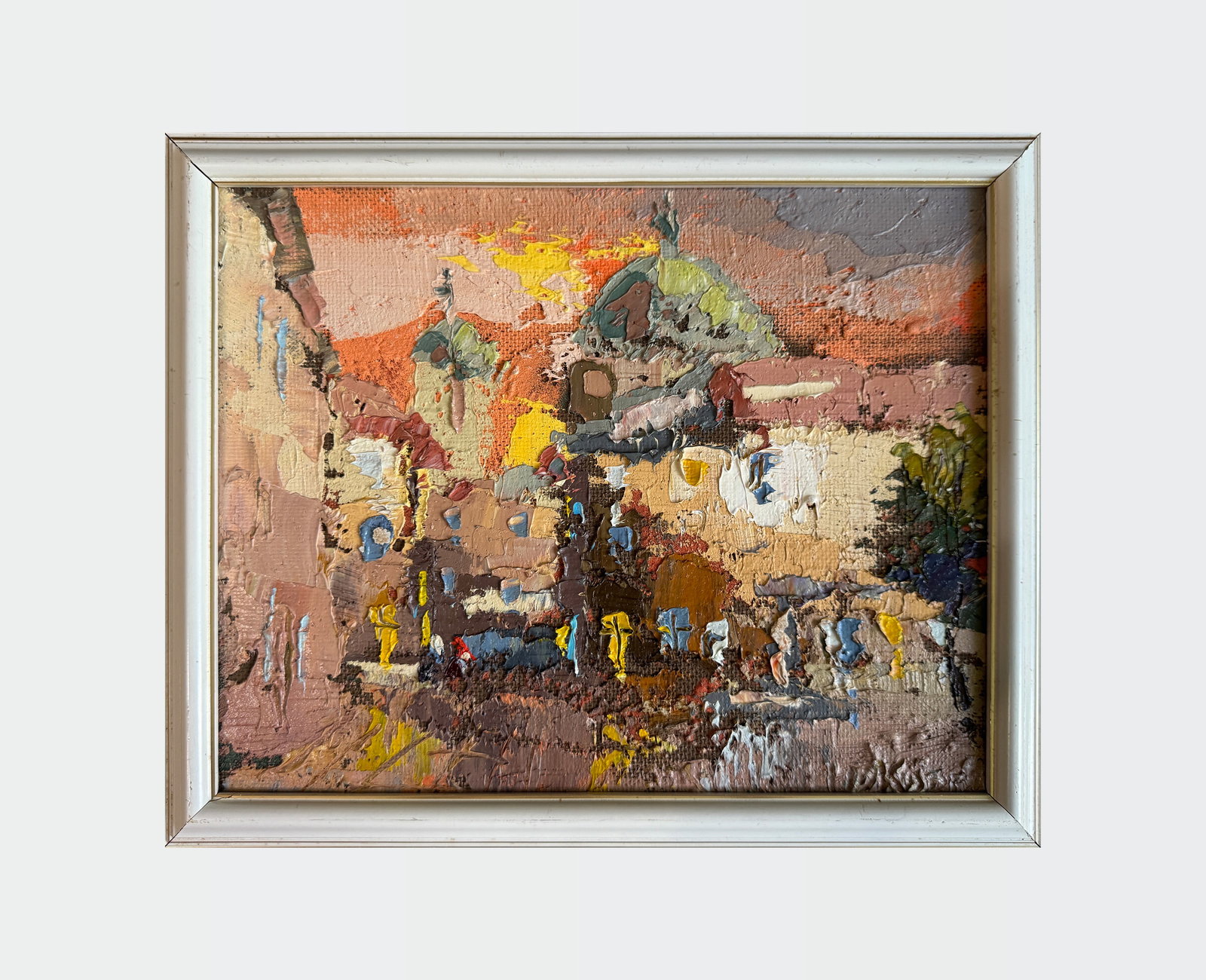 Oil painting with frame Lviv. Market K. Leonid - 2