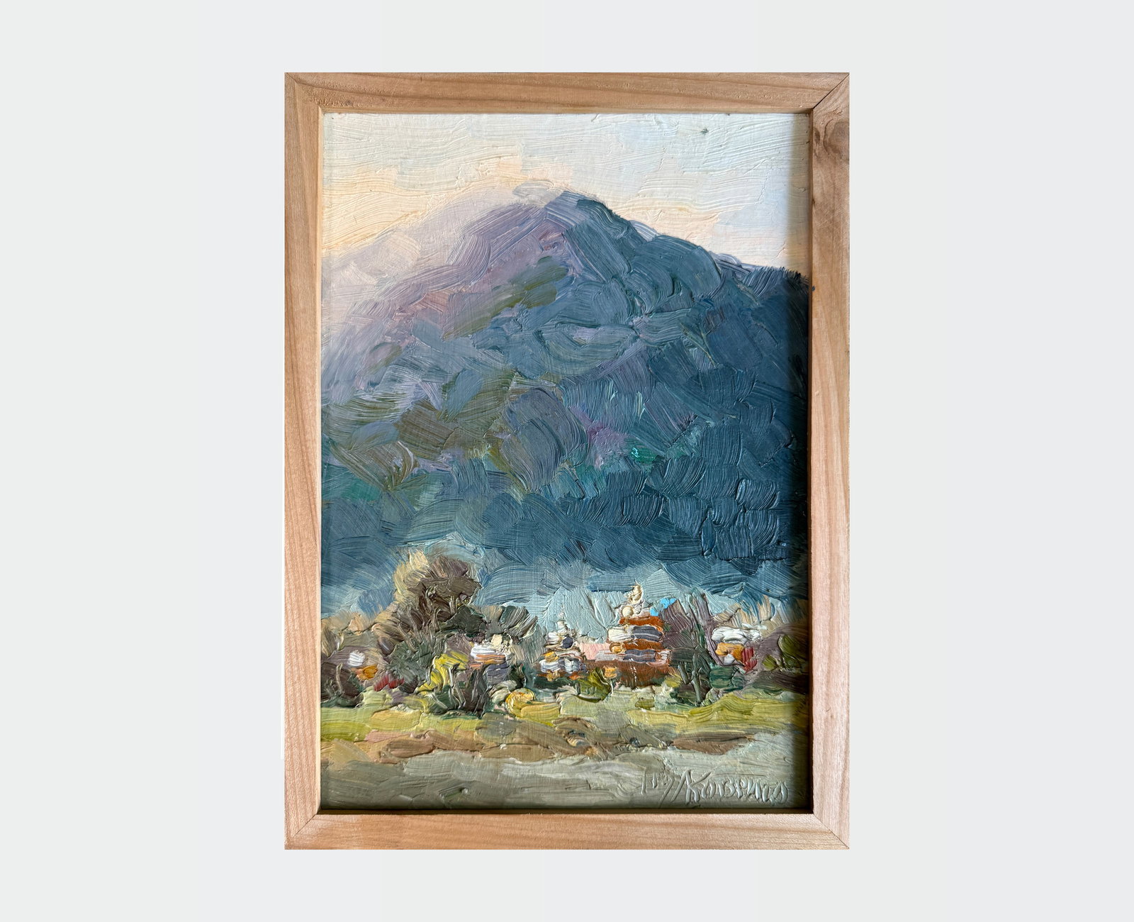 Oil painting with frame Carpathians. village Hrebeniv K. Leonid - 2