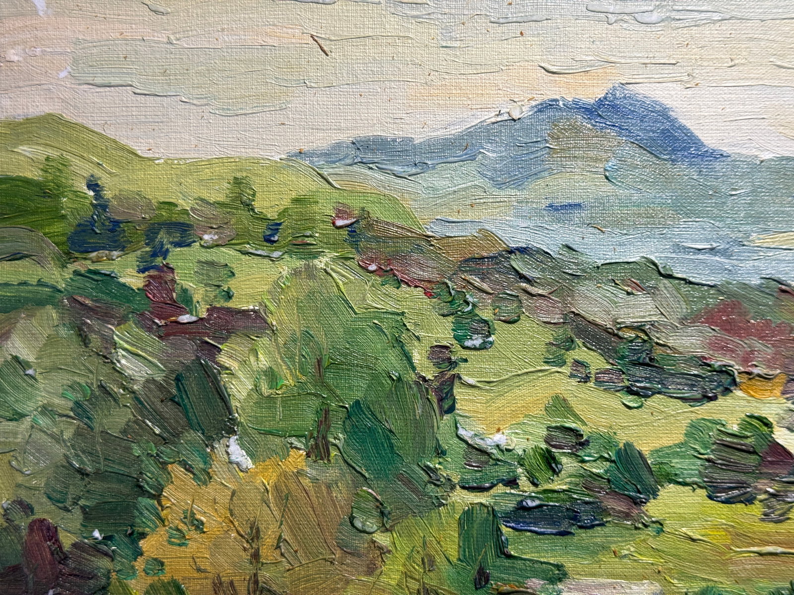 Oil painting Carpathian village Chorna Tysa K. Leonid - 2