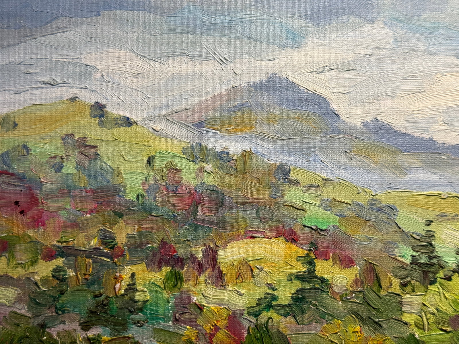 Oil painting Carpathian village Chorna Tysa K. Leonid - 2