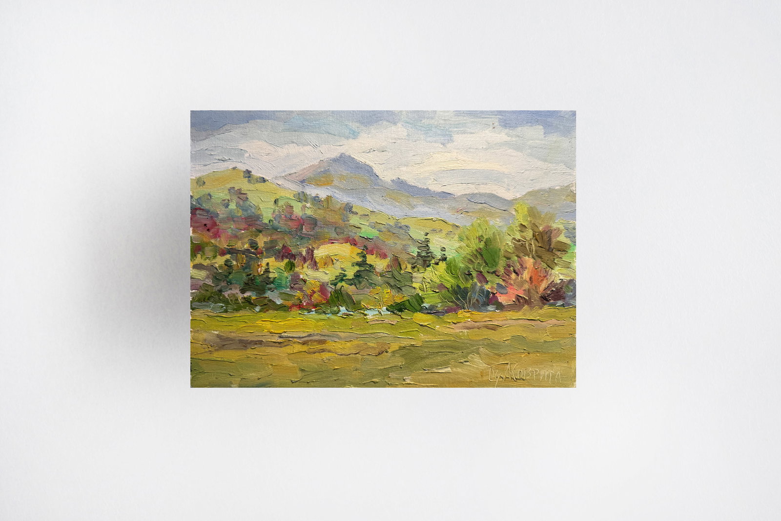 Oil painting Carpathian village Chorna Tysa K. Leonid - 7