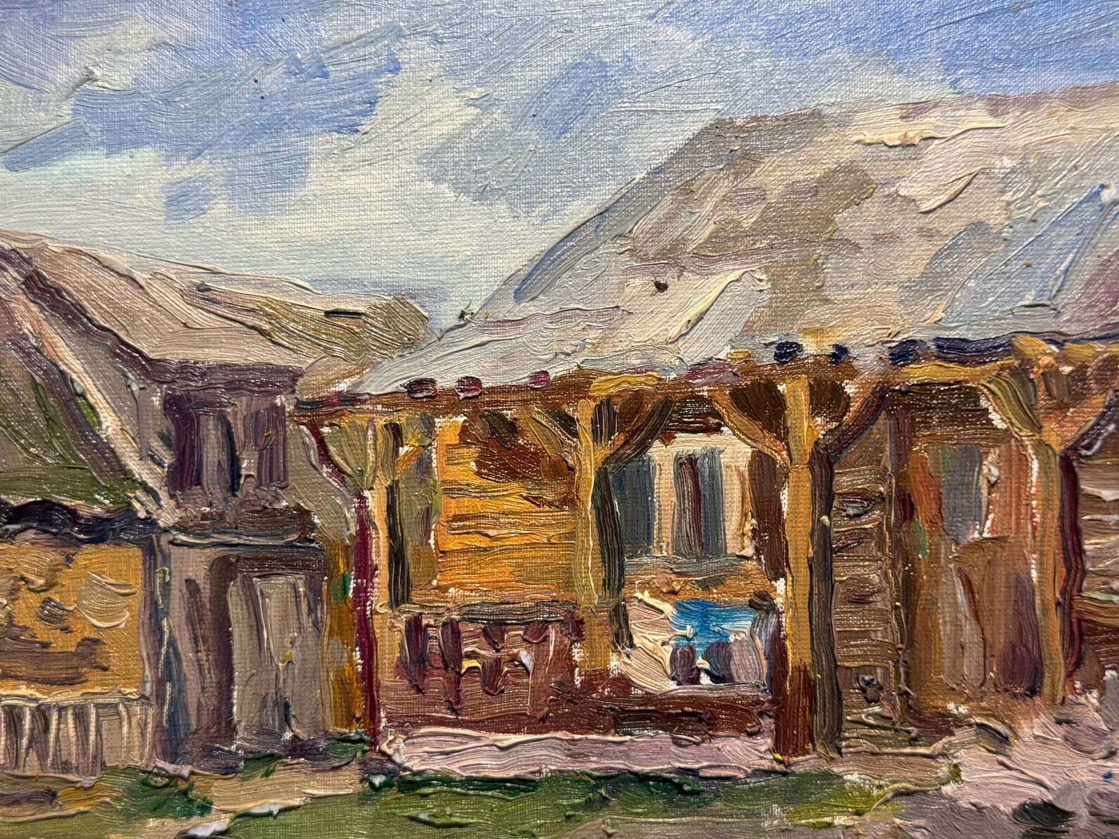 Oil painting Carpathian village Chorna Tysa K. Leonid - 3