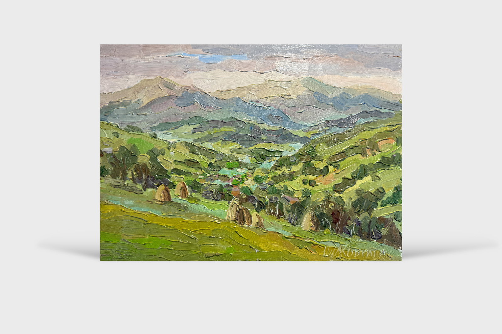 Oil painting village in the Carpathians K. Leonid - 7