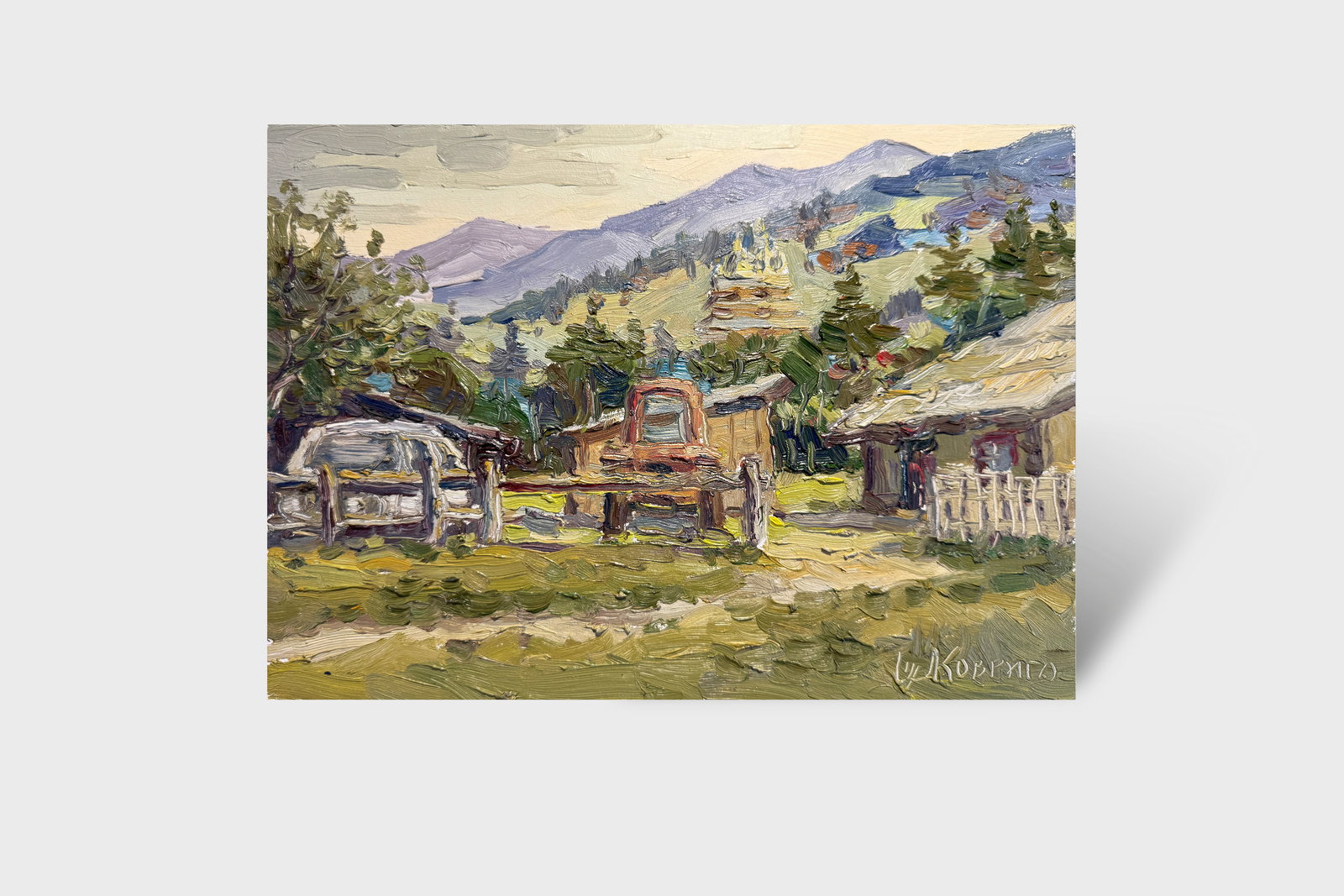 Oil painting village in the Carpathians K. Leonid - 7