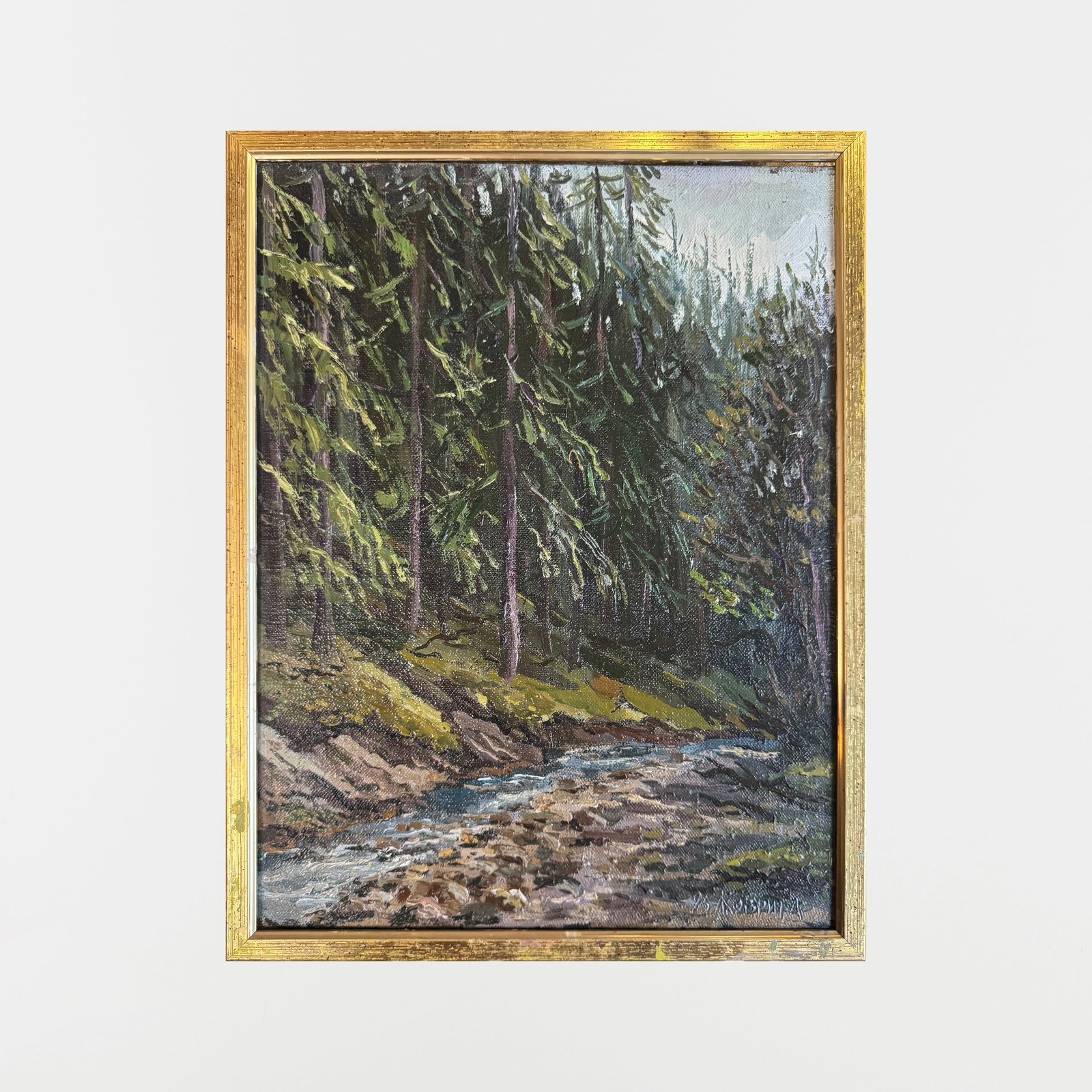 Oil painting with frame in the Carpathians K. Leonid - 2