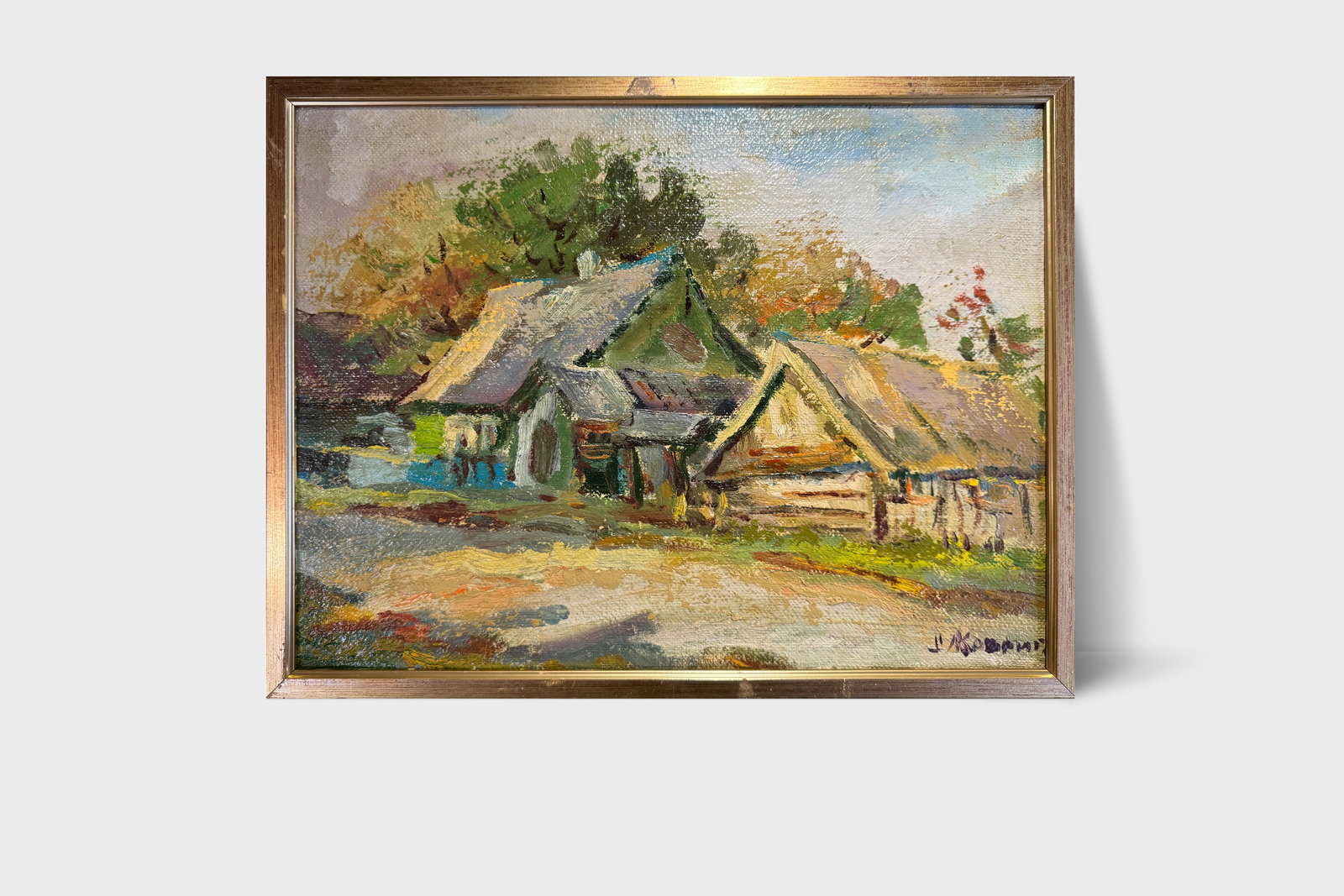 Oil painting with frame An old house K. Leonid - 7