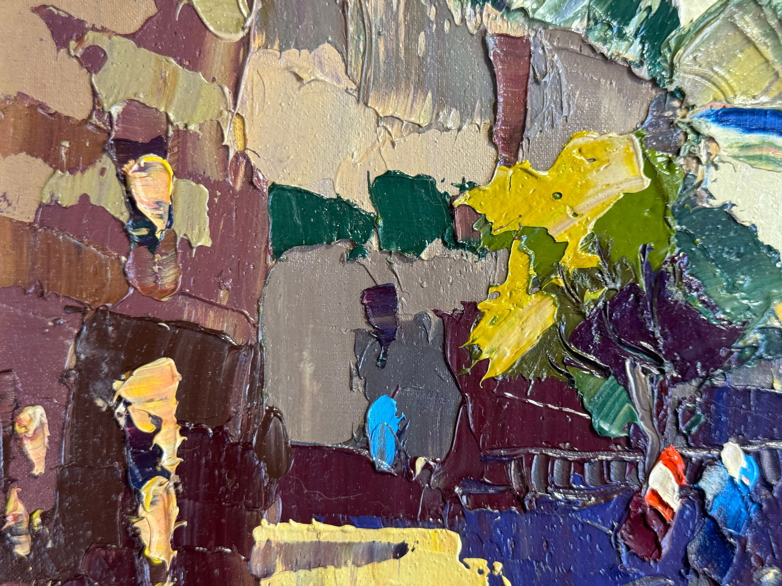 Oil painting with frame Lviv market square K. Leonid - 10