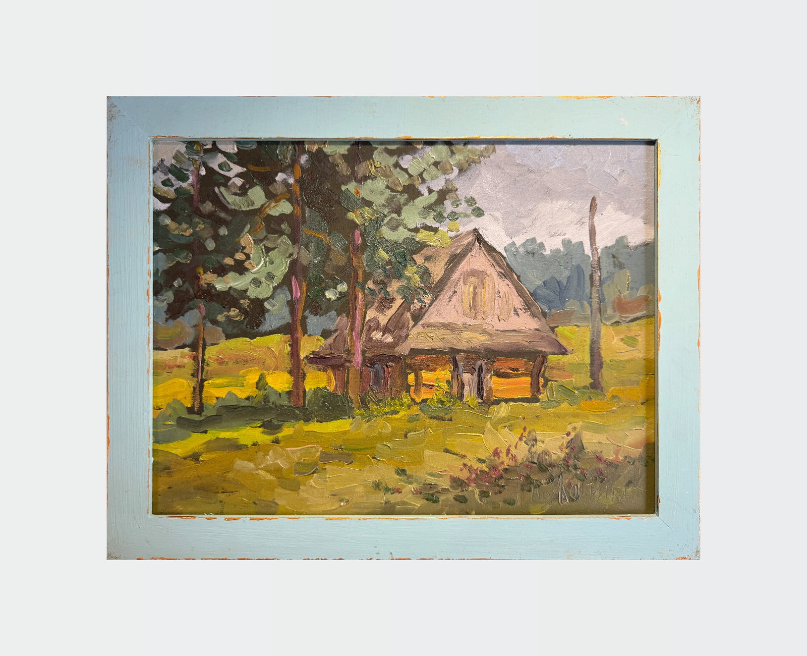 Oil painting with frame An old house K. Leonid - 2
