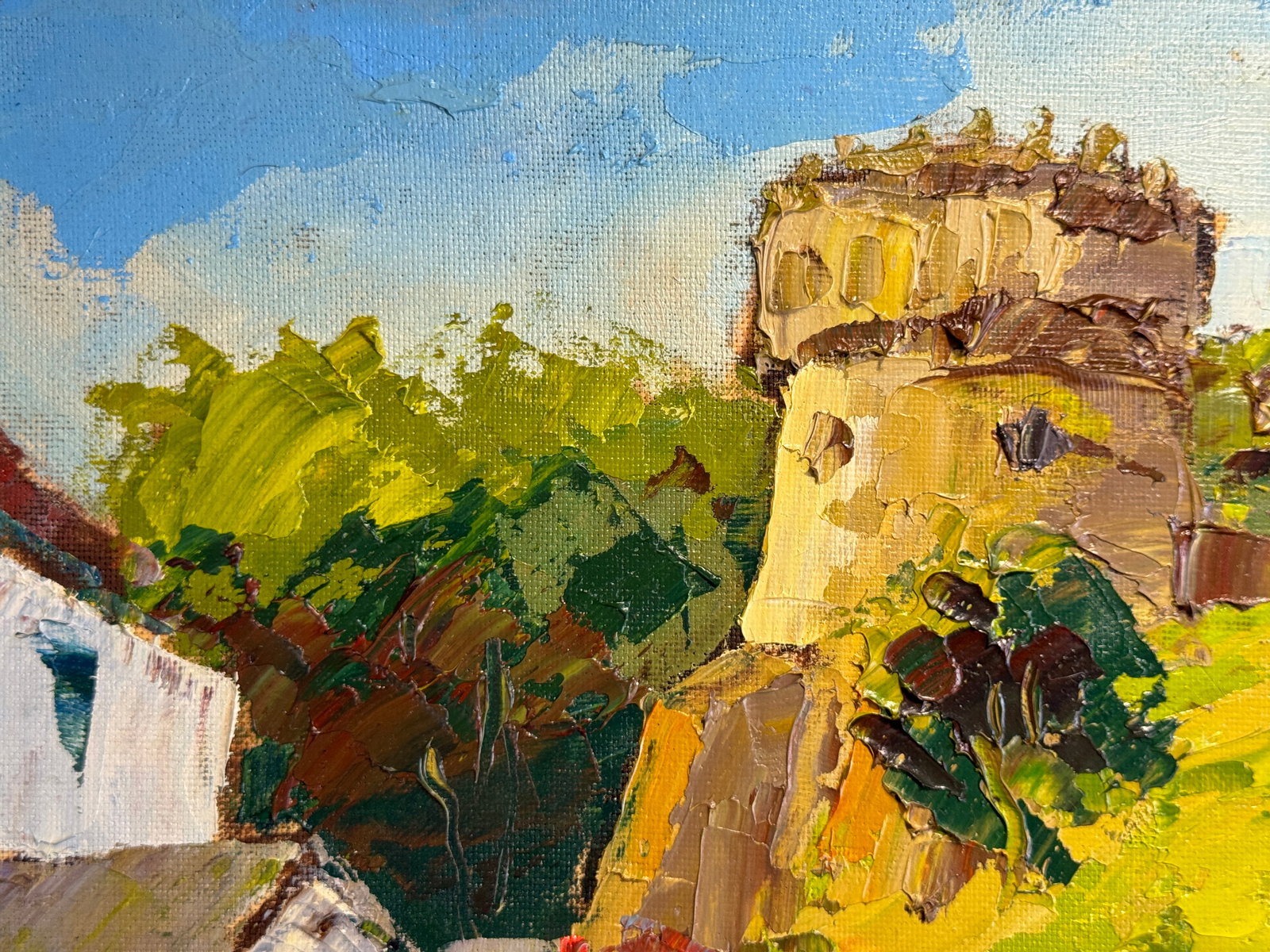 Oil painting with frame Round Tower (Ostroh) K. Leonid - 2