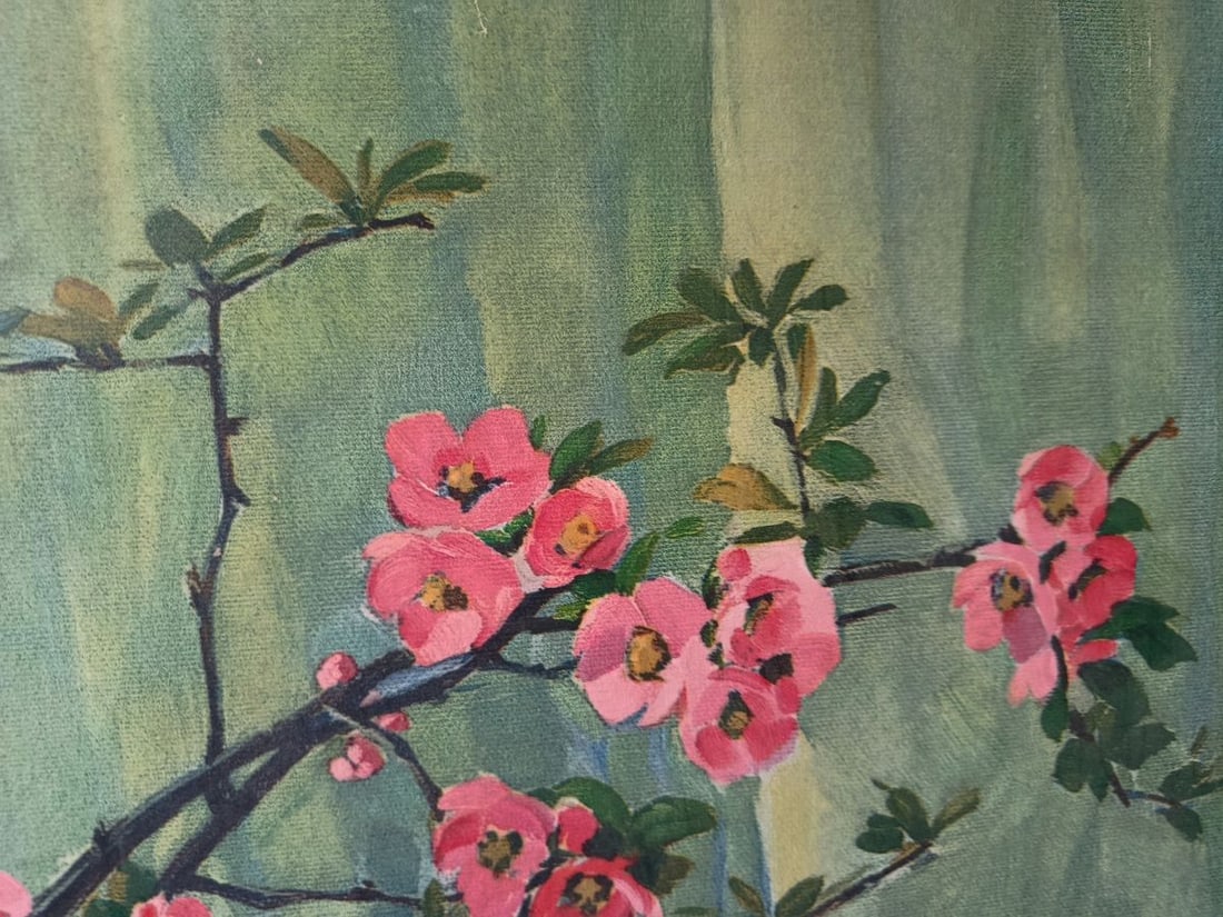 Oil painting Flowering branches in a vase Unknown artist - 4