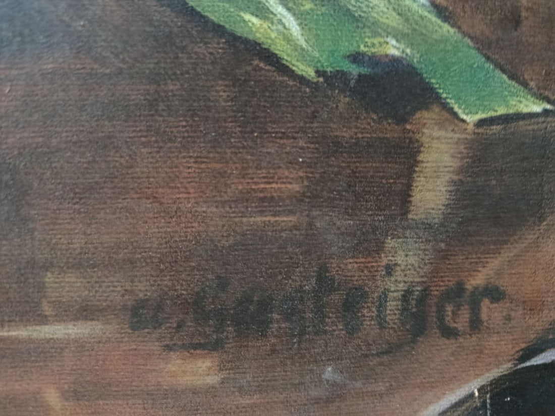 Oil painting Flowering branches in a vase Unknown artist - 7