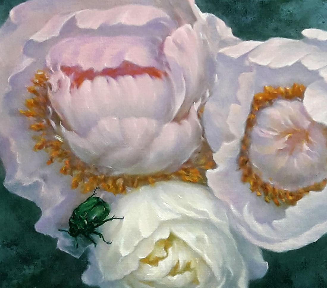 Oil painting Roses and peonies Vasily Korkishko - 7