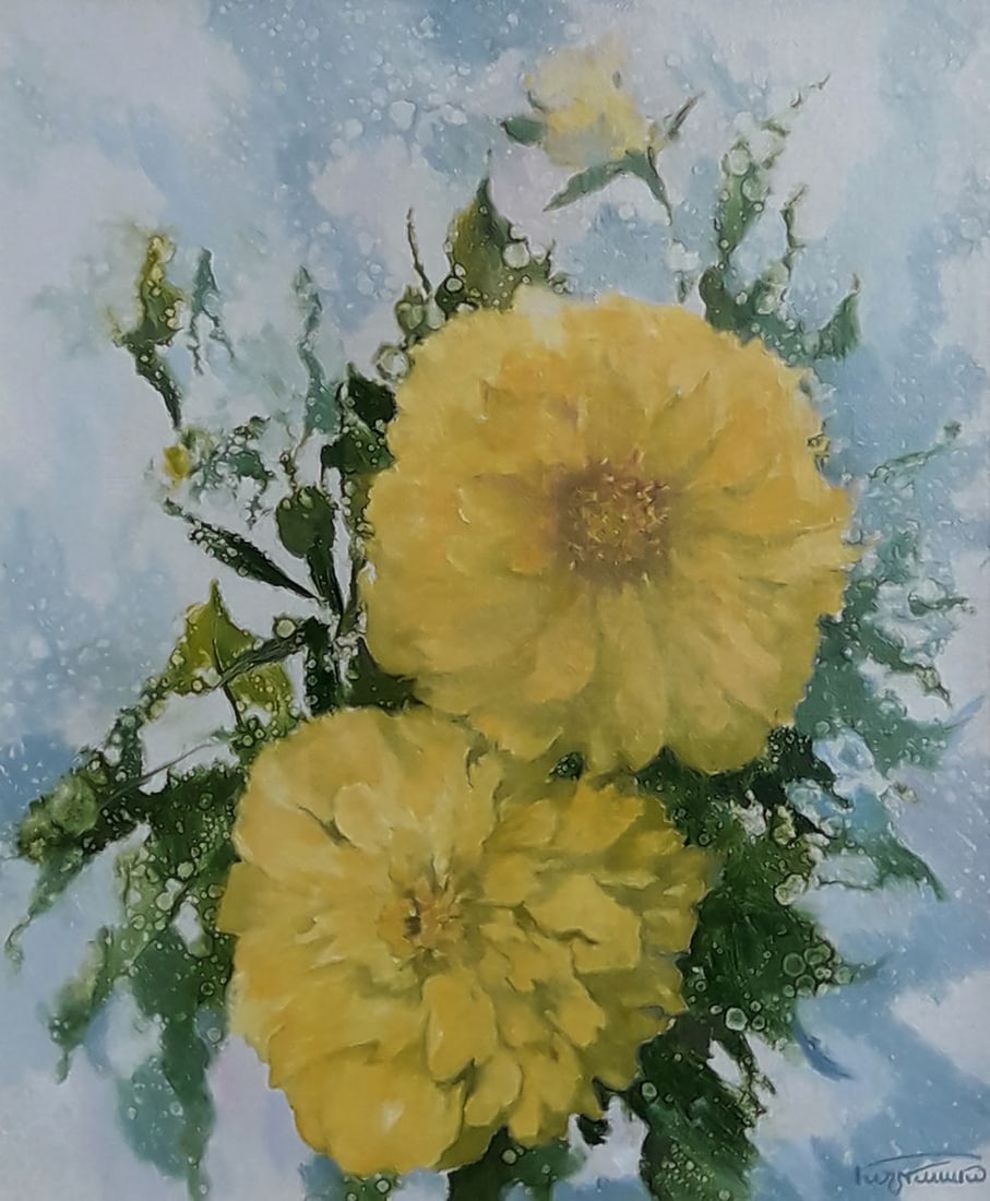 Oil painting Yellow flowers Vasily Korkishko - 2