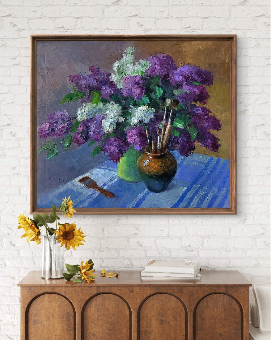 Oil painting Still life with lilac Boris Serdyuk - 3