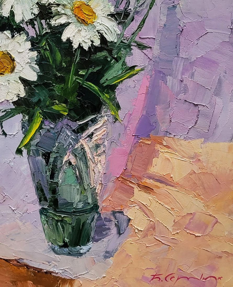 Oil painting Bouquet of daisies Boris Serdyuk - 7