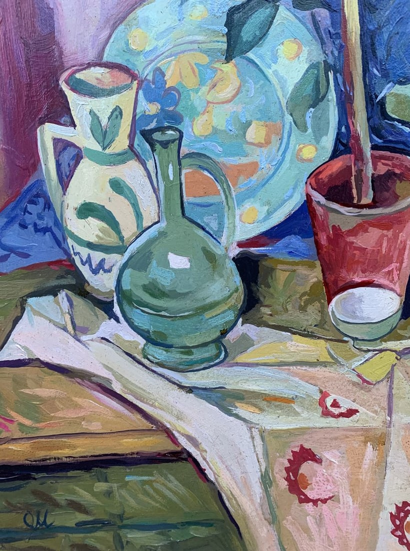 Oil painting Rose on the table Unknown artist - 2