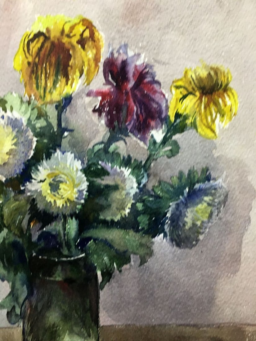Watercolor painting Flowers in a vase Palazhchenko Irina - 6