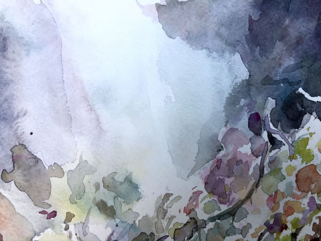 Watercolor painting Grapes on the table Viktor Mikhailichenko - 2