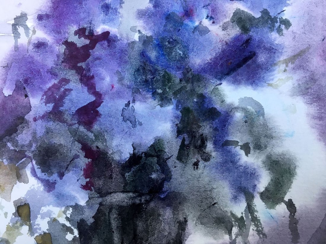 Watercolor painting Lilac and chamomile Viktor Mikhailichenko - 4