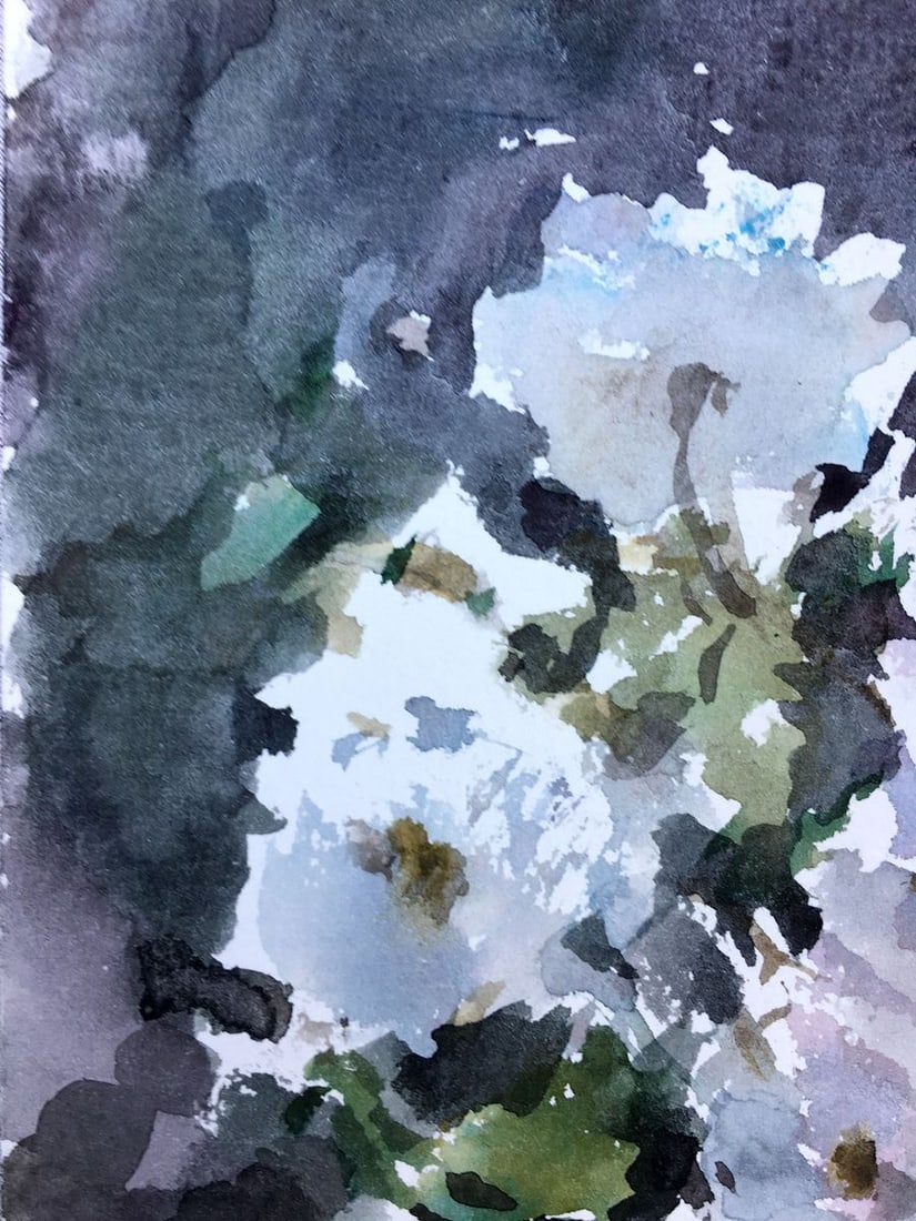 Watercolor painting White flower Viktor Mikhailichenko - 2