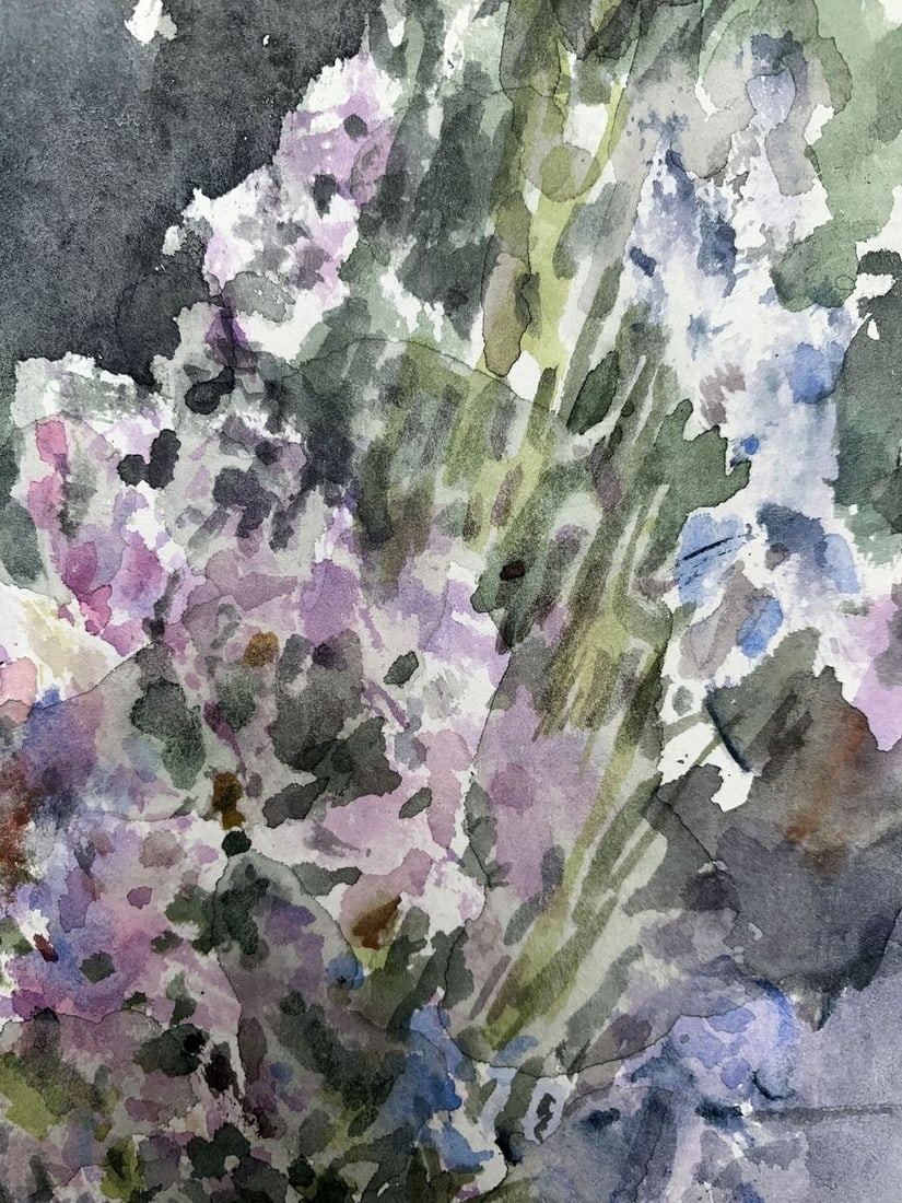 Watercolor painting Lilac bouquet Viktor Mikhailichenko - 3