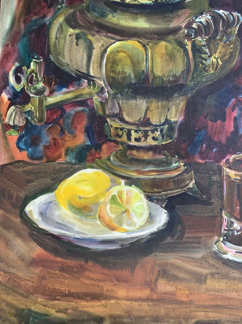 Watercolor painting Teapot on the table Palazhchenko Irina - 3