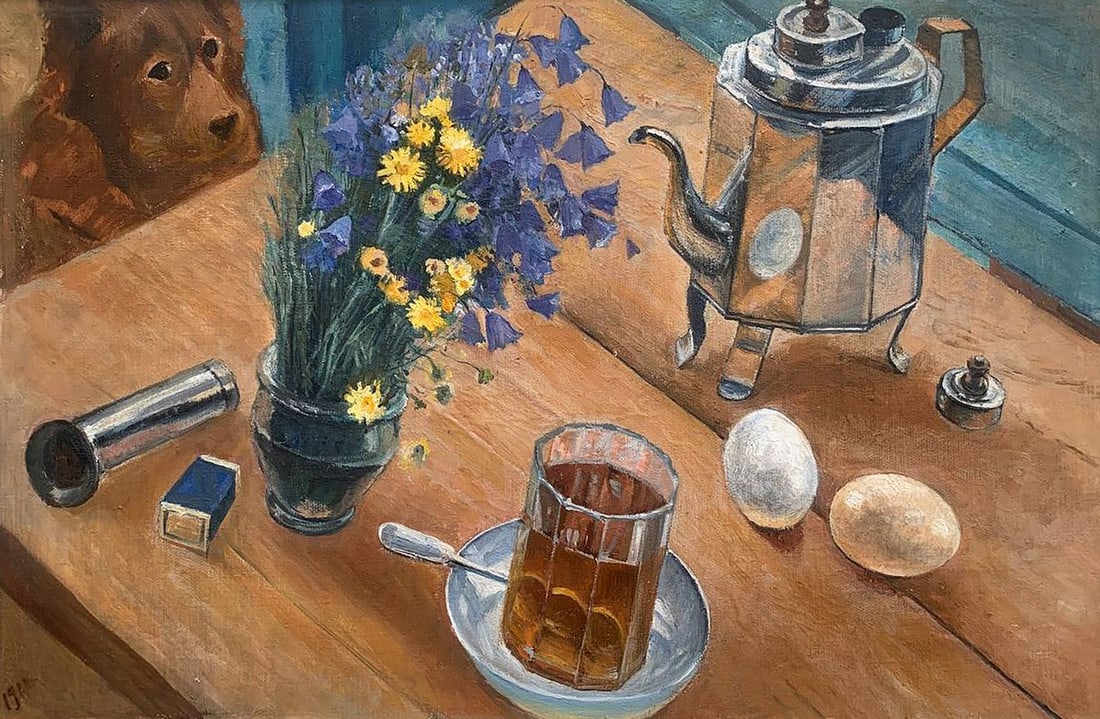 Oil painting Still life with teapot Petrovsky K. - 2