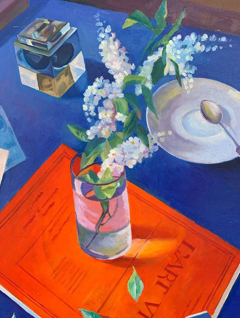 Oil painting Still life on a red folder Petrovsky K. - 3