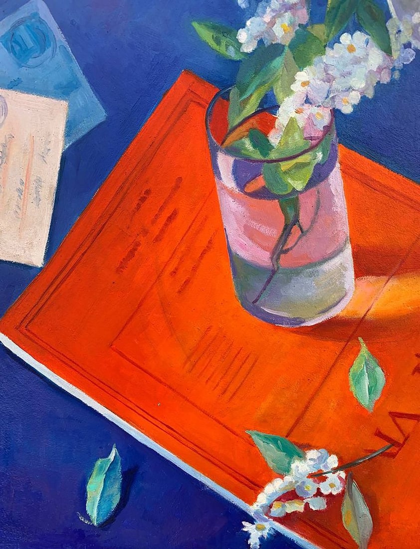 Oil painting Still life on a red folder Petrovsky K. - 5