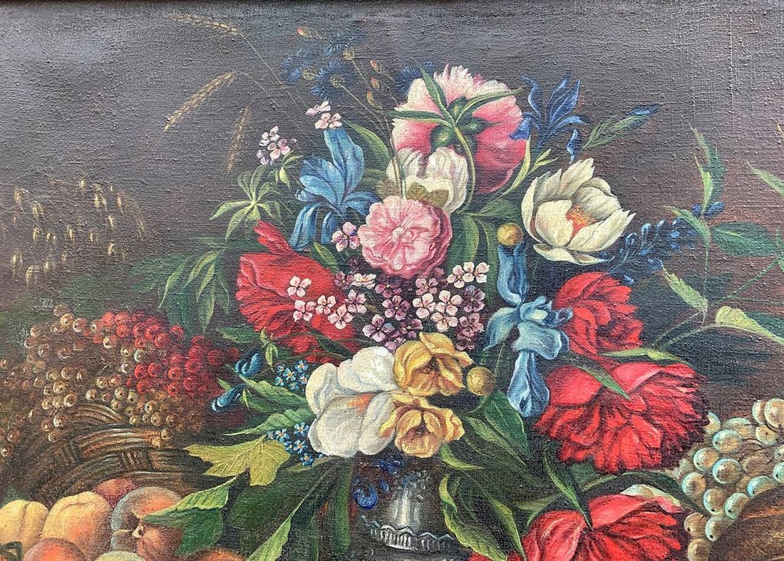 Oil painting Flowers and fruits Unknown artist - 6