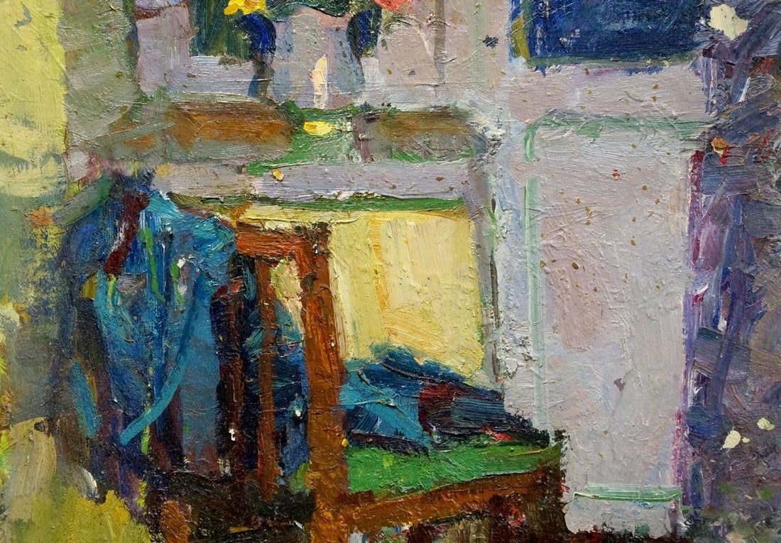 Oil painting Flowers on the windowsill - 3